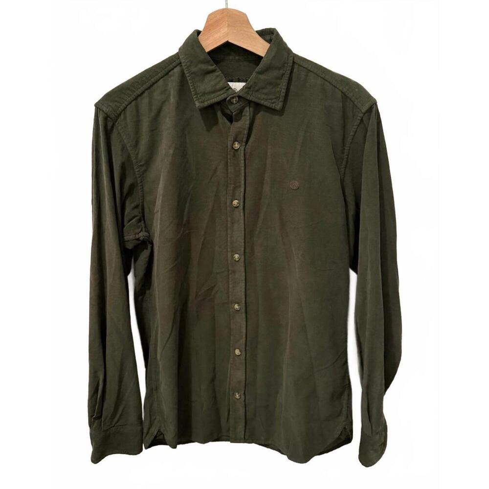 NEW SERGE BLANCO men's relaxed button-down shirt in army